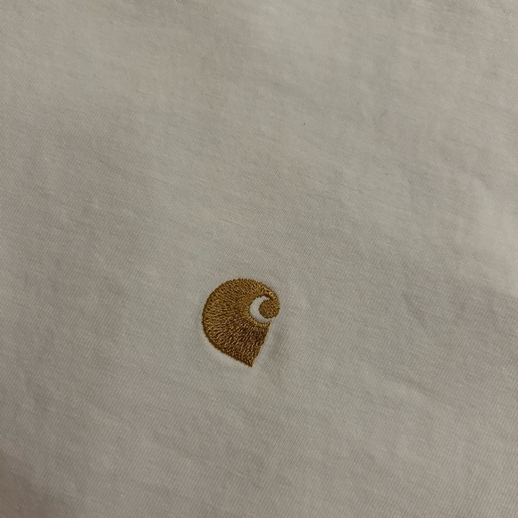 Carhartt WIP Large White t-shirt embroidered gold logo - Picture 4 of 5